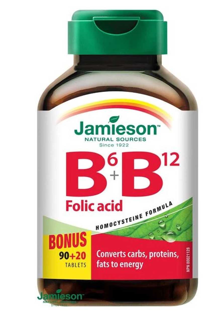 JAMIESON Vitamin B6 B12 + Folic Acid 110 Tablets