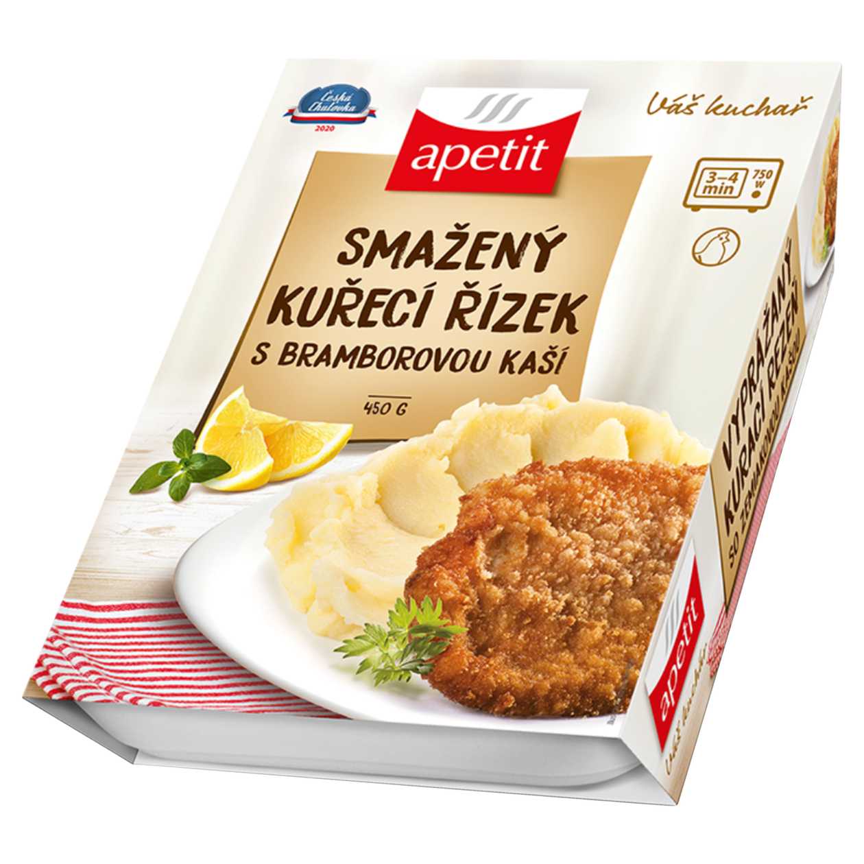 VYPRÁŽANÝ Kurací rezeň so zemiakovou kašou 450g
