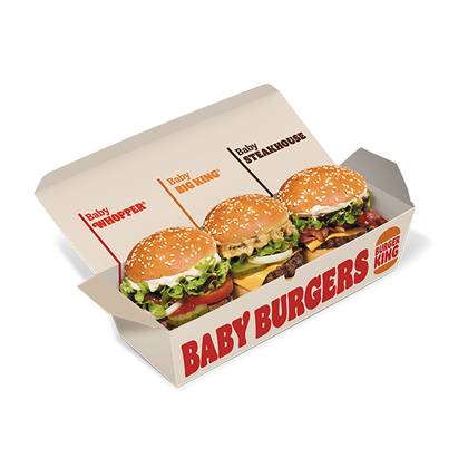 Baby Burgers: Baby Whopper®, Baby Steakhouse e Baby Big King®