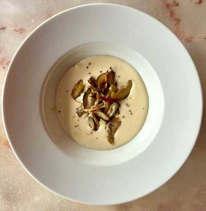 Fonduta parmigiano e cogumelos