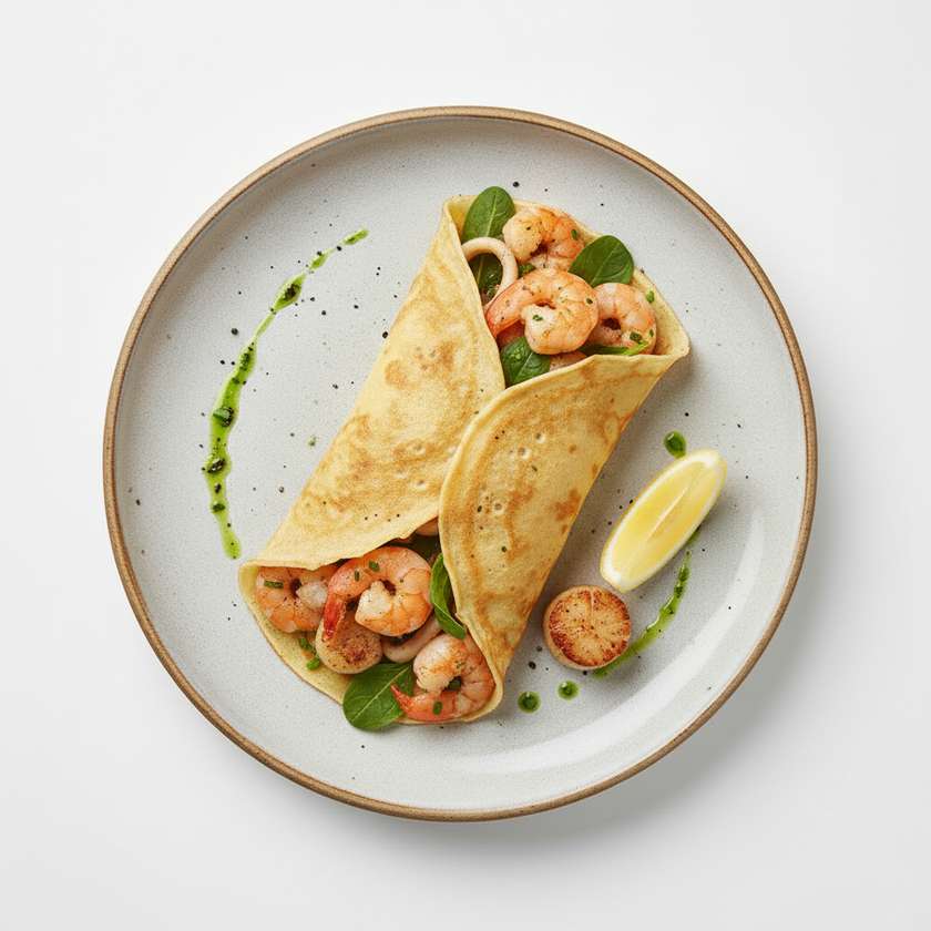 21. Naleśniki wytrawny z owocami morza