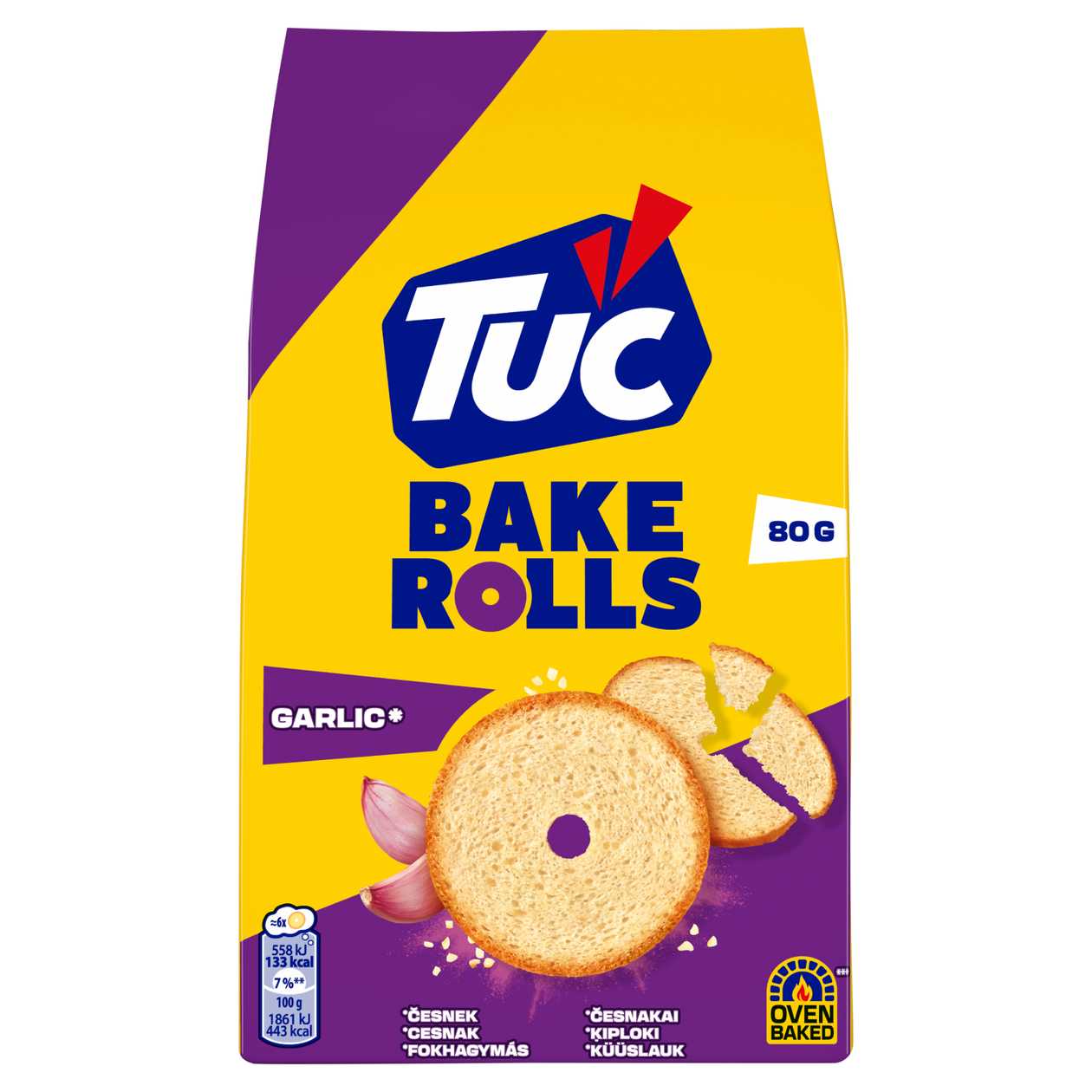TUC Bake Rolls Česnek Chlebové suchary balení 80 g