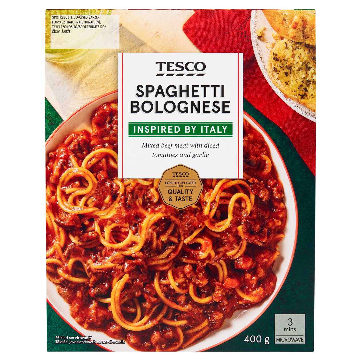 TESCO SPAGHETTI BOLOGNESE RAJC.- MASOV.OMAC. 400g