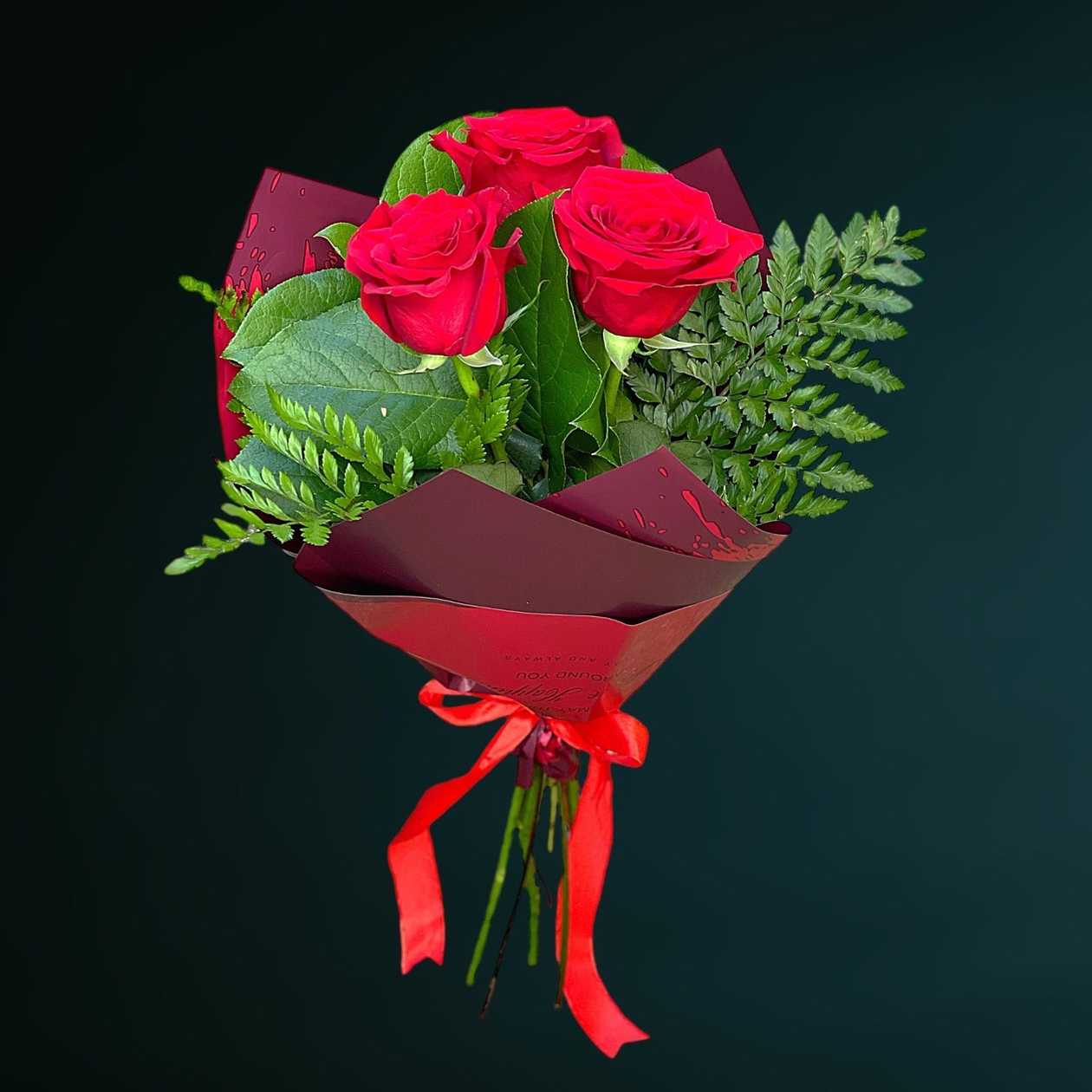 3 Red Roses Bouquet