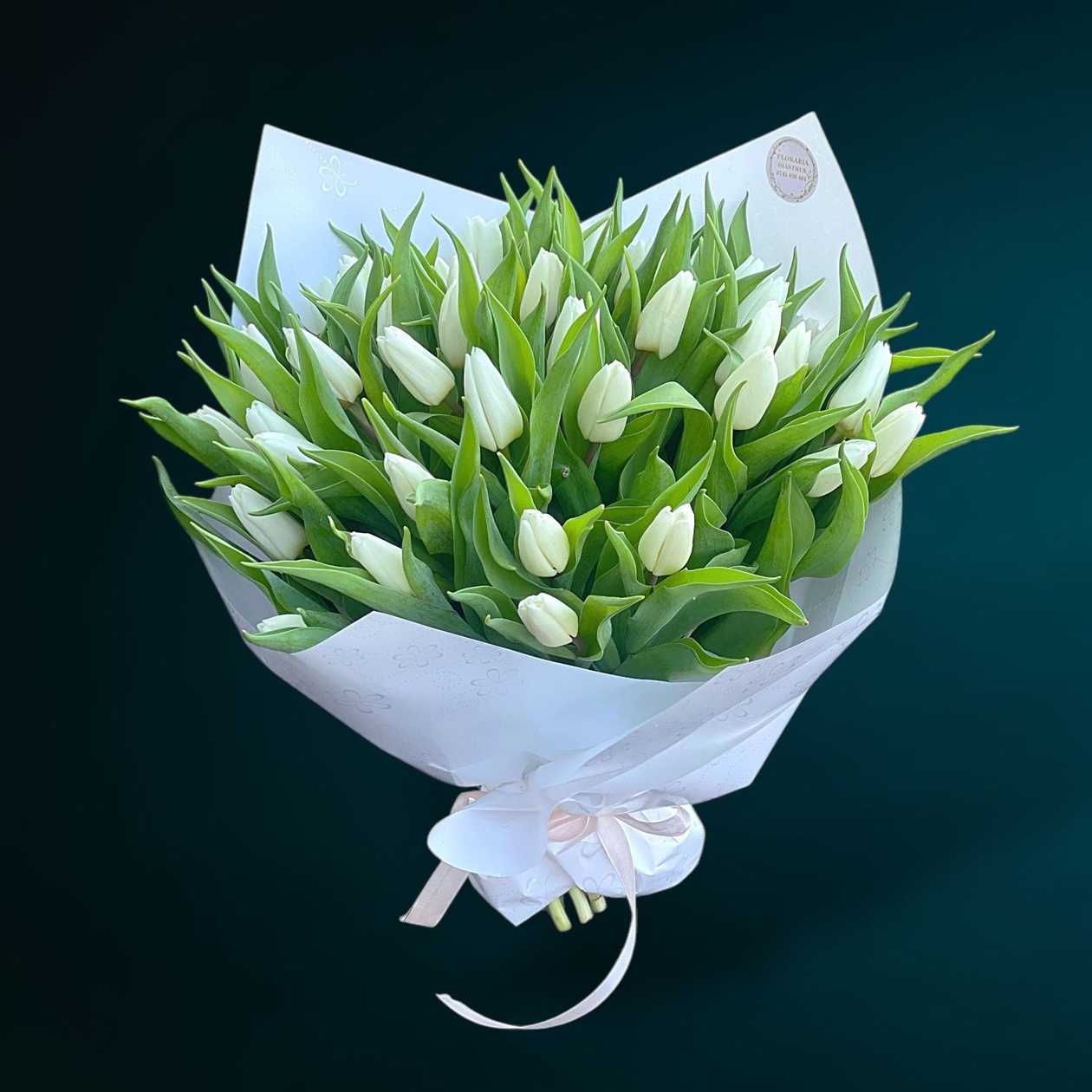 41 White Tulips Bouquet