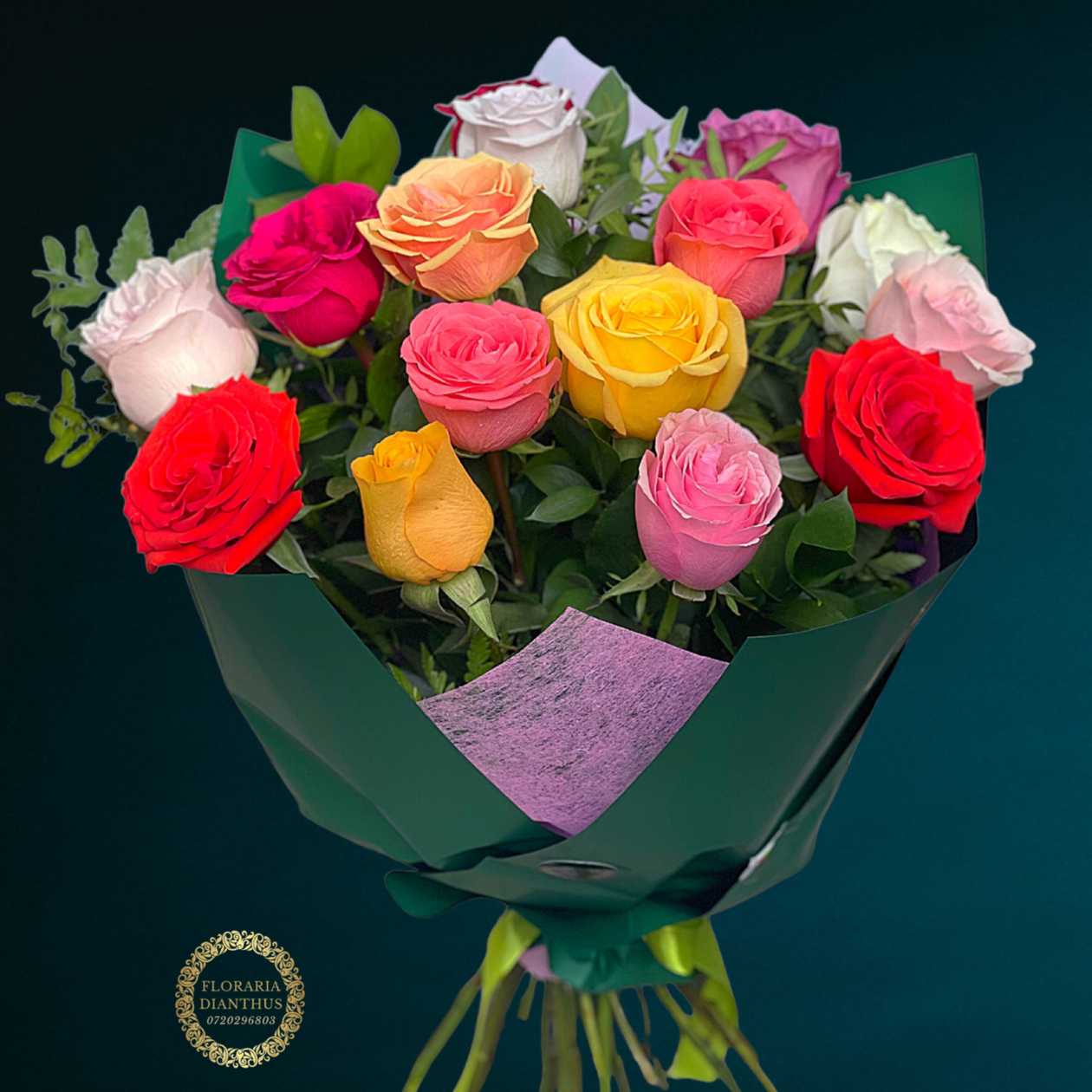 13 Colorful Roses Bouquet