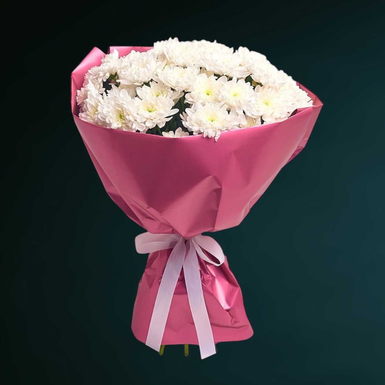 7 White Chrysanthemums Bouquet