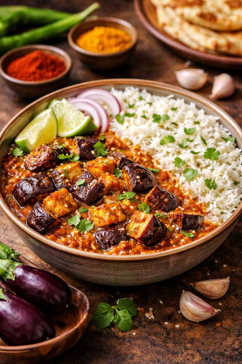 Eggplant Curry with Rice