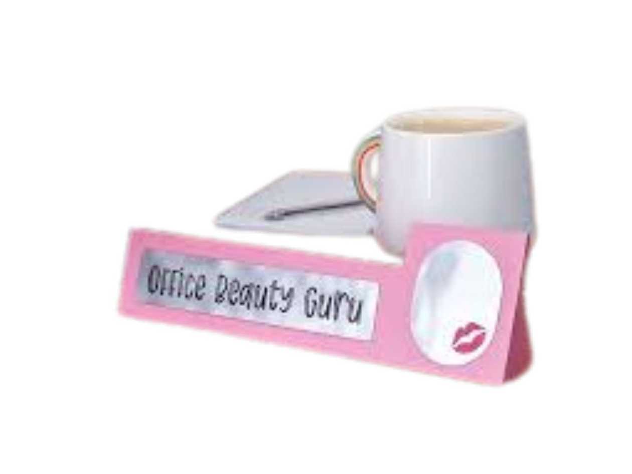 Office Beauty Guru Wooden Desk Sign