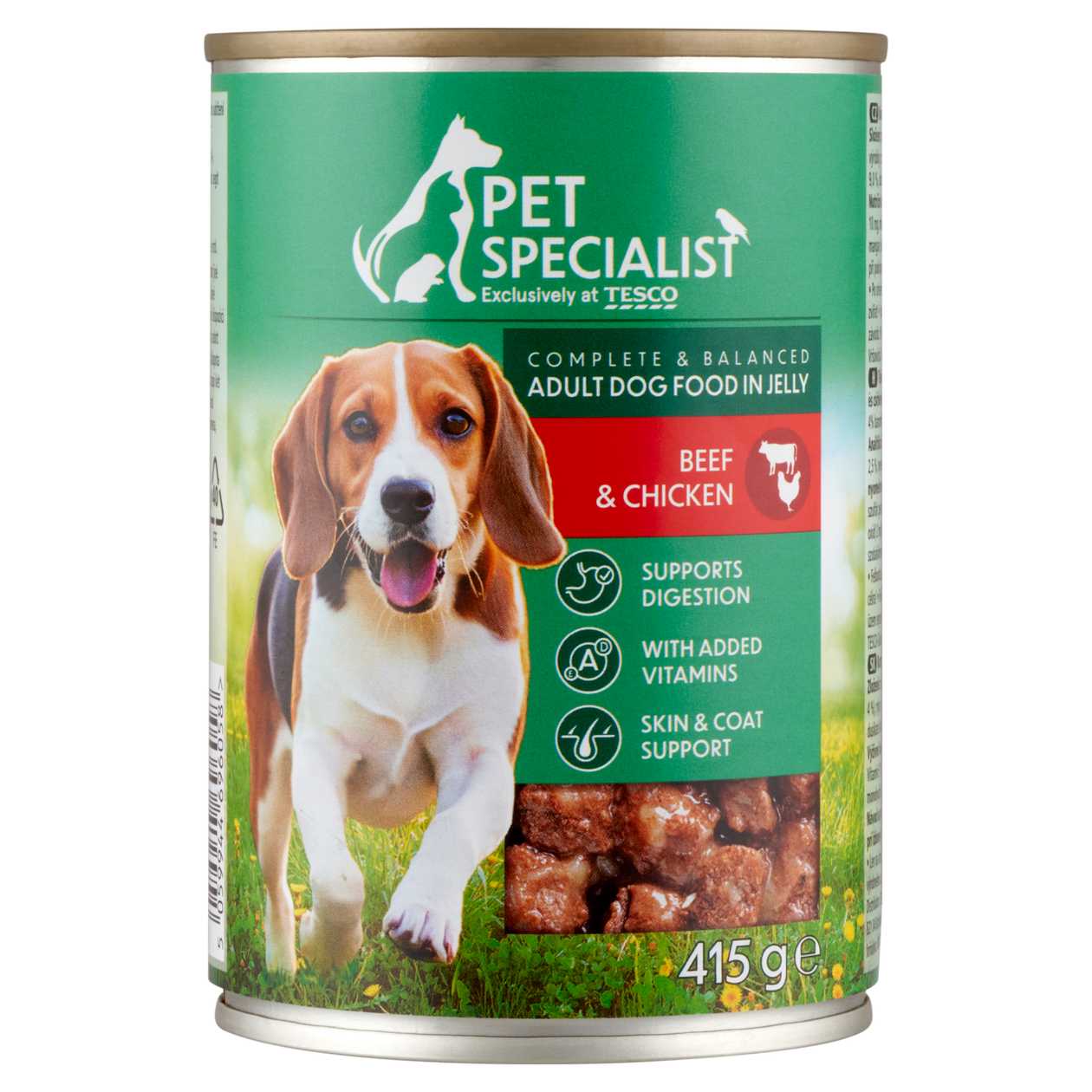 PET SPECIALIST Adult Dog Food with Beef and Vegetables, 415g