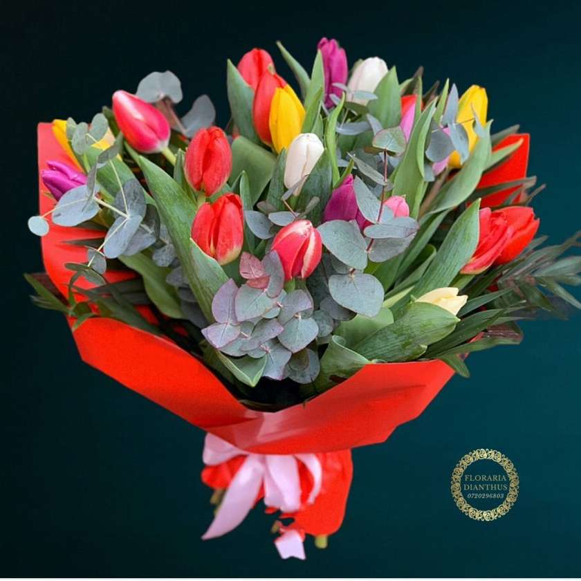 21 Colorful Tulips Bouquet