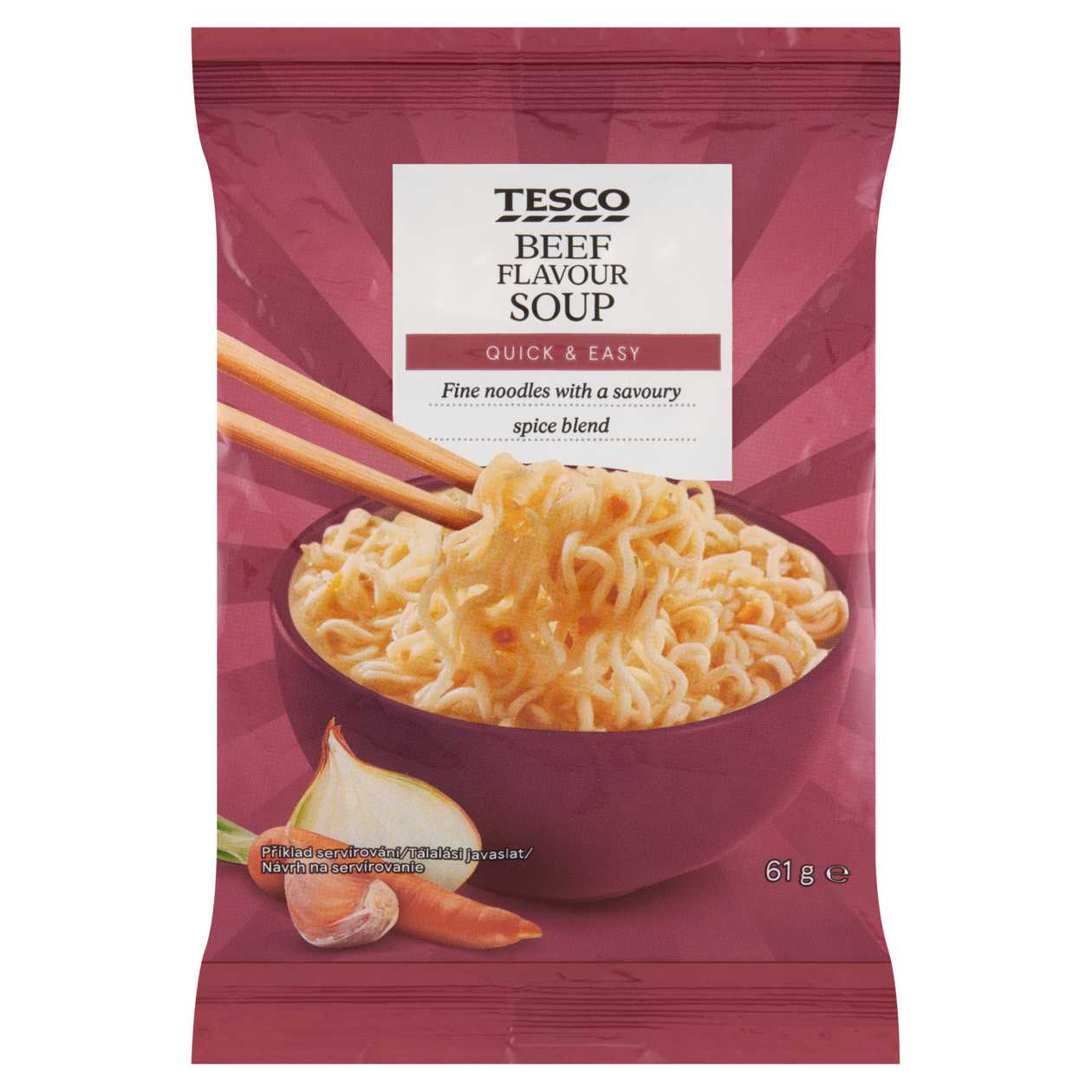 Tesco Instantní nudlová polévka s hovězí příchutí 61g