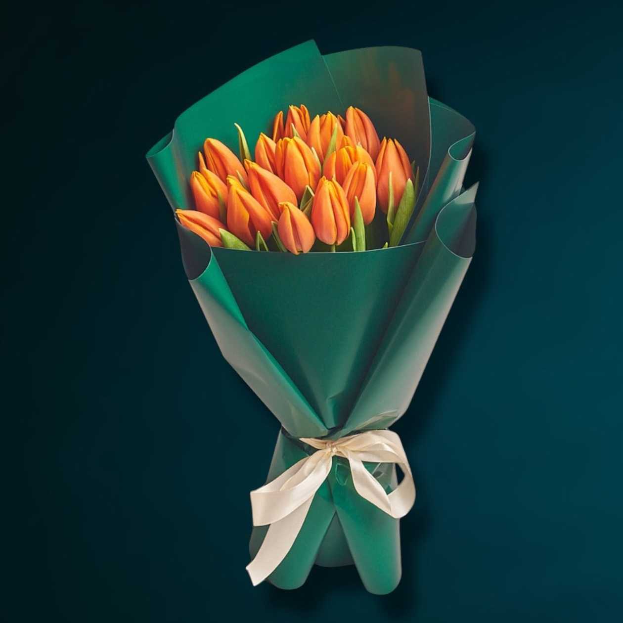 15 Orange Tulips Bouquet