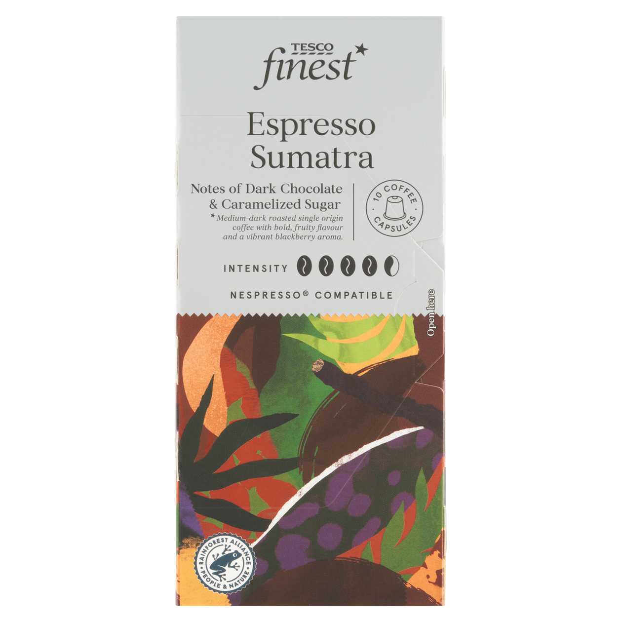 Tesco Finest Espresso Sumatra pražená mletá káva v kapslích 10 ks 54g