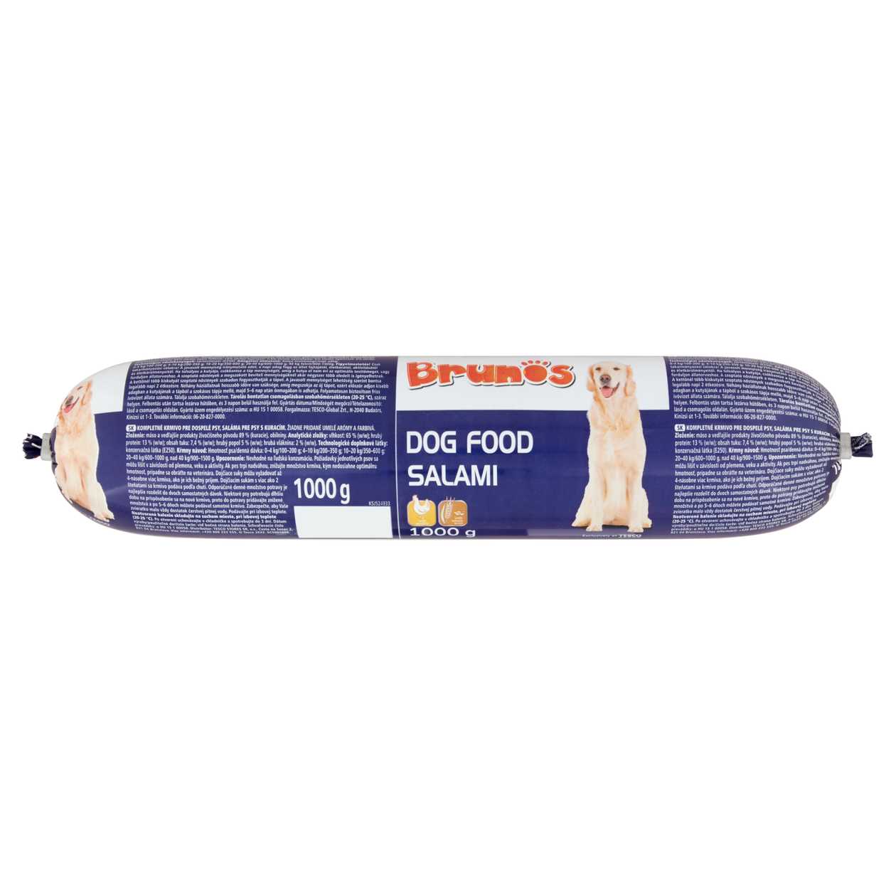 Brunos Dog Food Salami with Poultry 1000g
