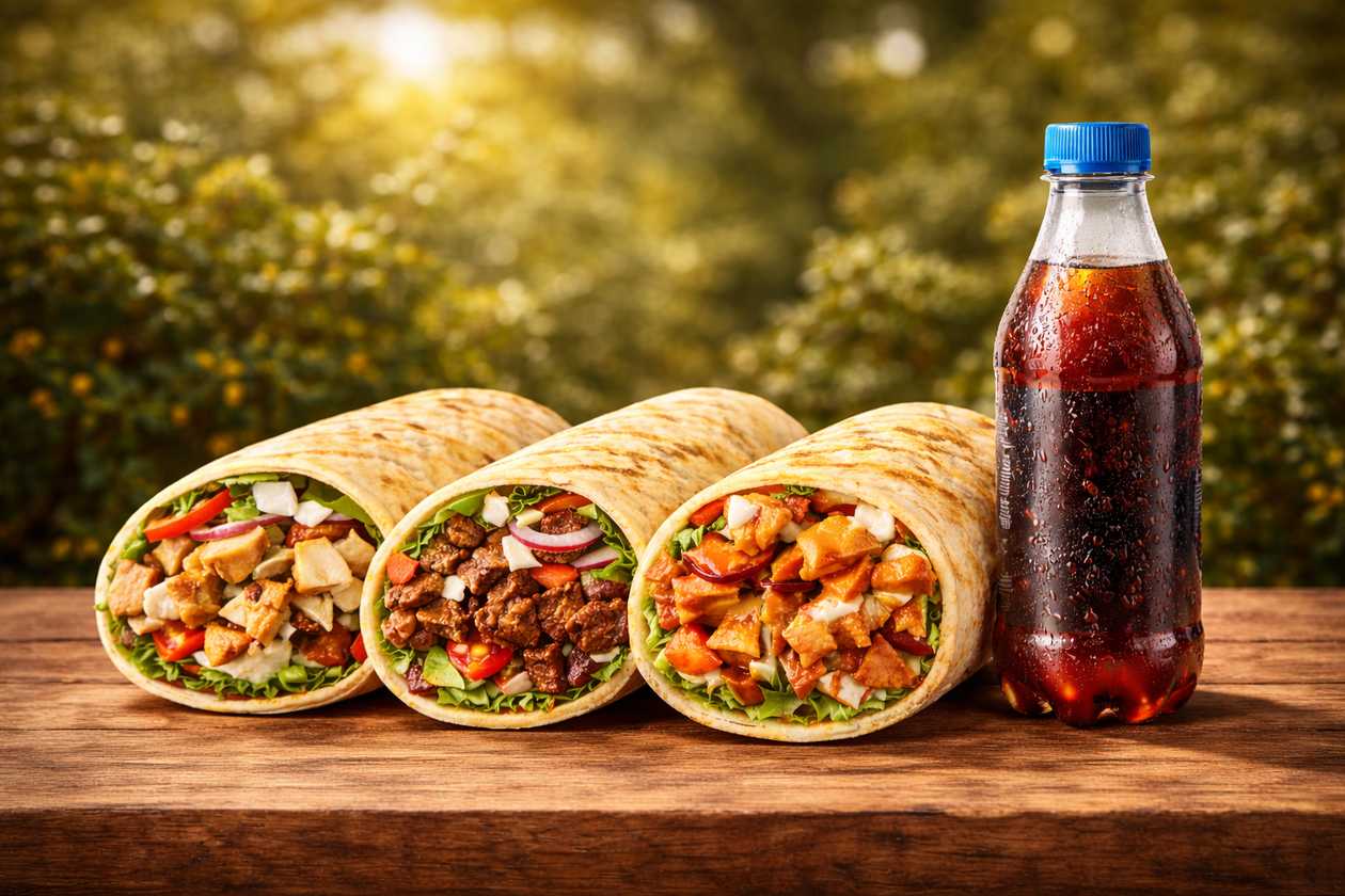 Three Assorted Doners + 0.75 Pepsi as a gift