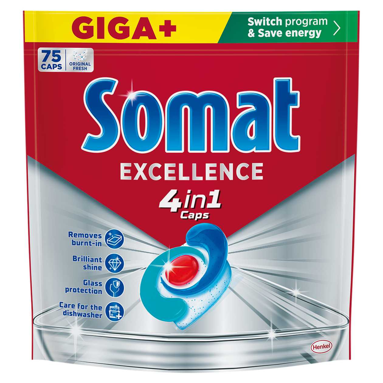 Somat Excellence 4in1 Caps kapsle do automatické myčky na nádobí 75 ks 1425g