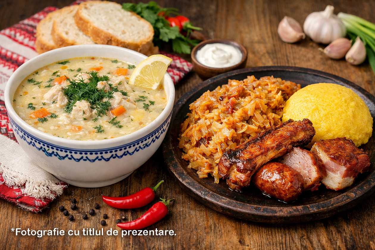 Greek Style Chicken Soup - Sauteed Cabbage with Mămăligă and Smoked Meat