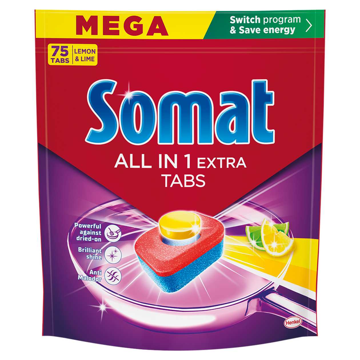 Somat All in 1 Extra Lemon & Lime tablety do automatické myčky na nádobí 75 ks 1245g