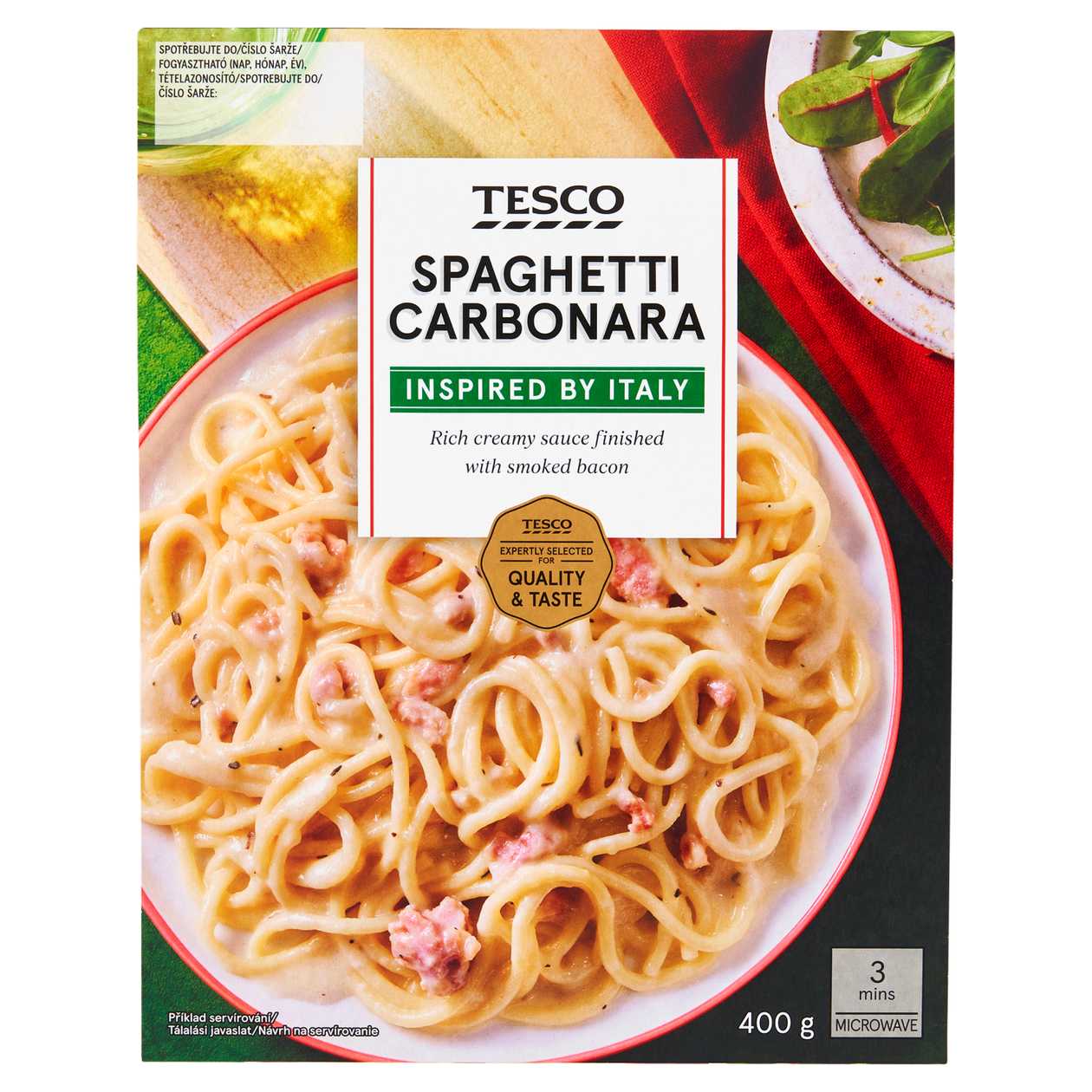 TESCO SPAGHETTI CARBONARA SYROV. OMAC.SLANIN.400g