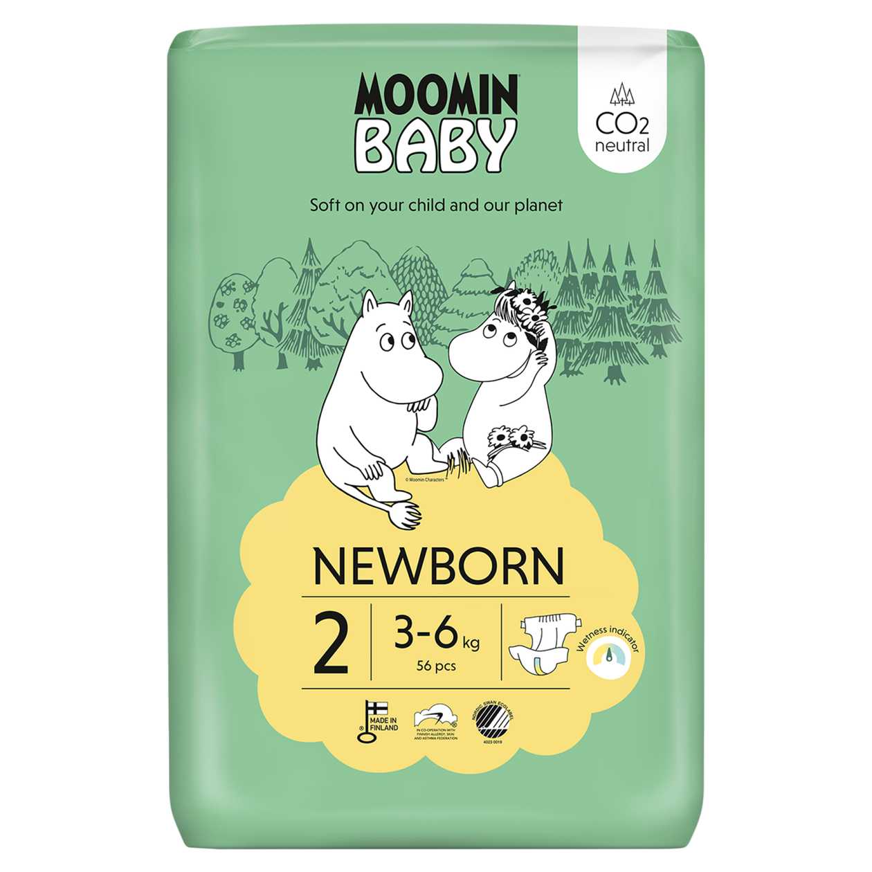MOOMIN BABY 2 EKOLOGICKE OTEV. PLENY NB 56 ks