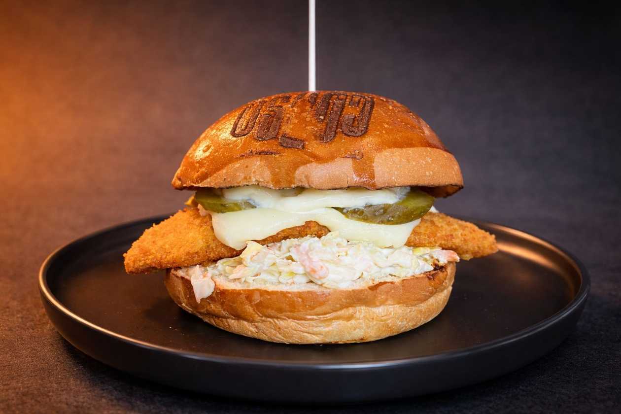Chicken coleslaw burger