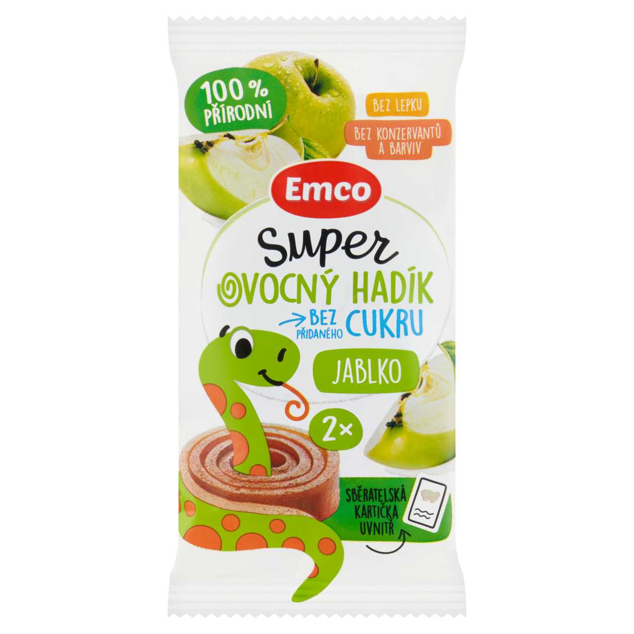 Emco Super ovocný hadík jablko 2 ks 20g