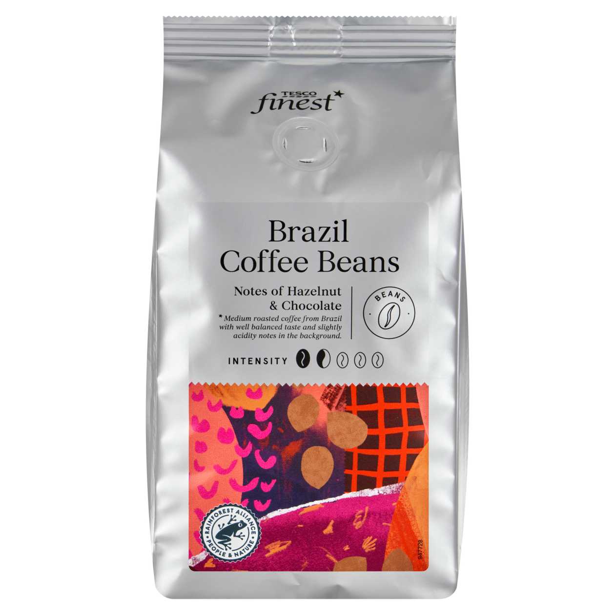 Tesco Finest Brazil pražená zrnková káva 227g