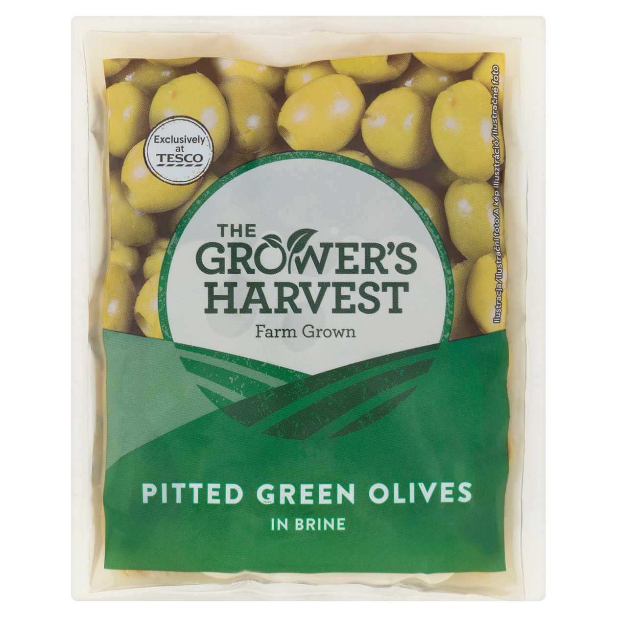 The Grower's Harvest Zelené vypeckované olivy ve slaném nálevu 195g