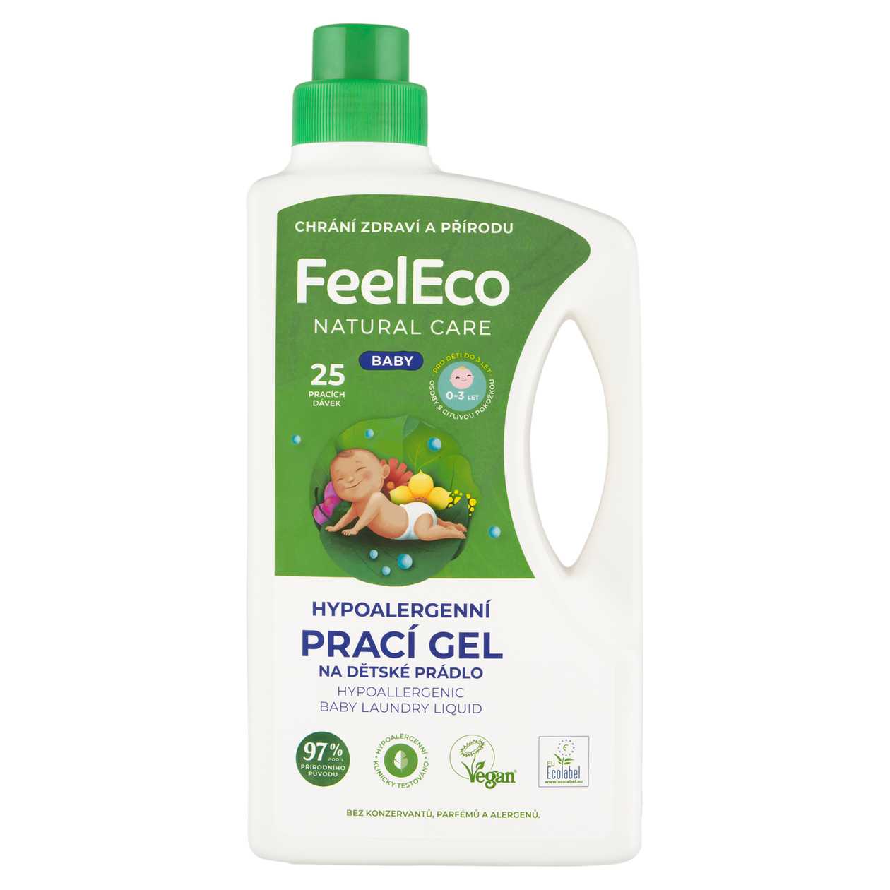 FeelEco Baby hypoalergenní prací gel na dětské prádlo 25 praní 1,5l
