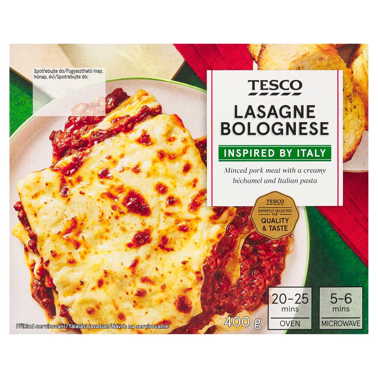 TESCO LASAGNE B. TESTOV.S VEPR.M. A S. GOUDA 400 g