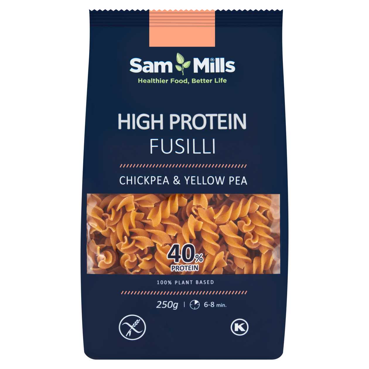 Sam Mills Fusilli Pasta with High Protein Content of Chickpeas and Yellow Peas 250g