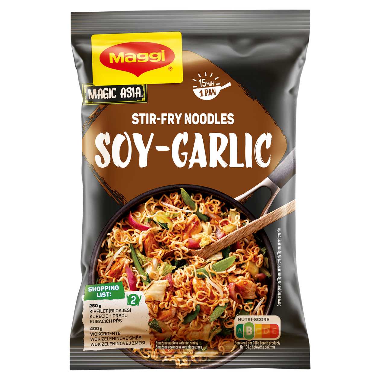 MAGGI Nudle z pánve Kuře s česnekem a sójovou omáčkou, sáček 185g