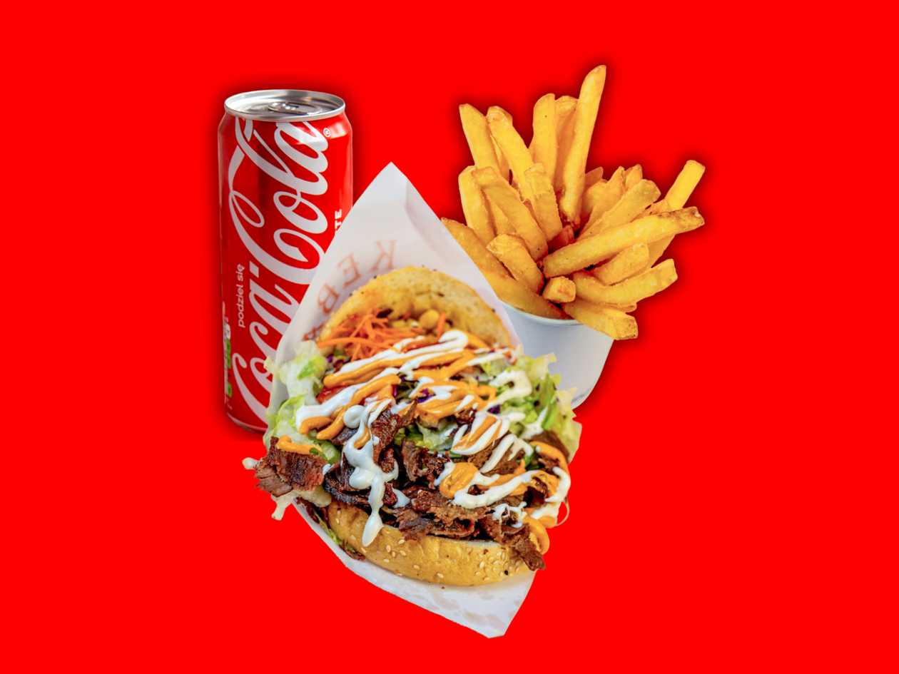 Kebab w Bułce Wołowina Zestaw