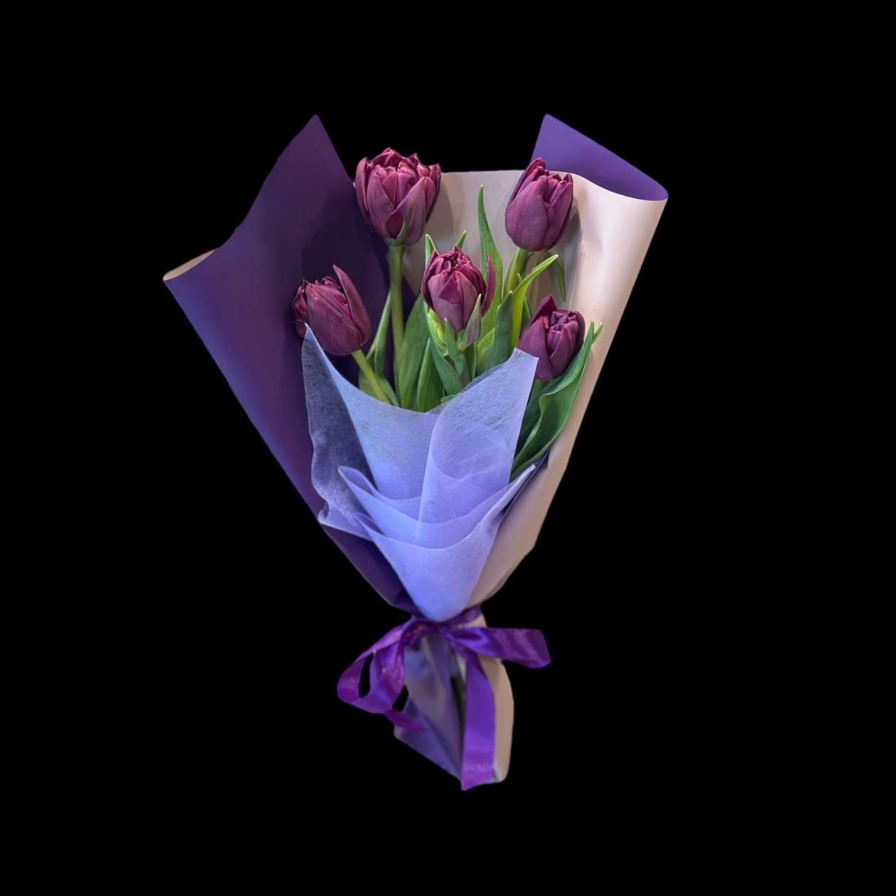 5 Purple Tulips