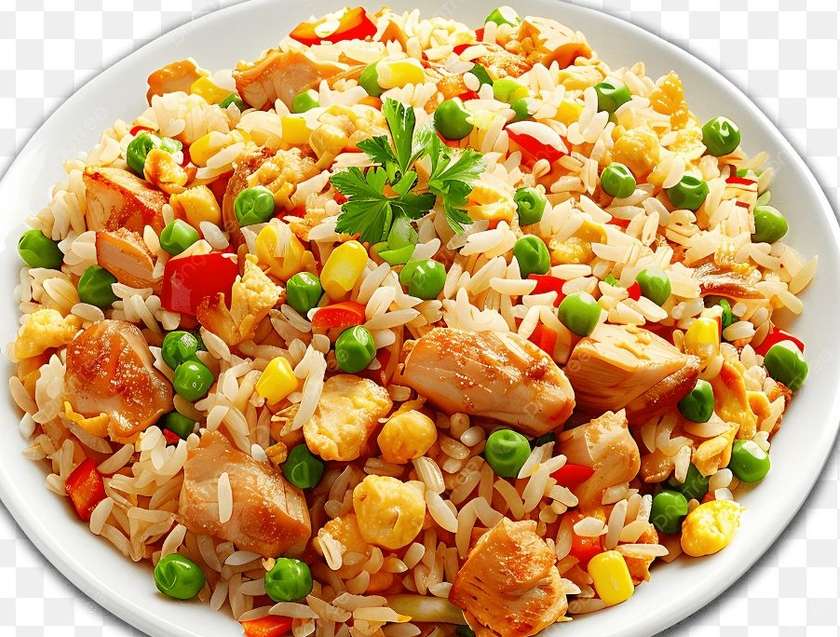 Vegetable Rice with Chicken Sauce