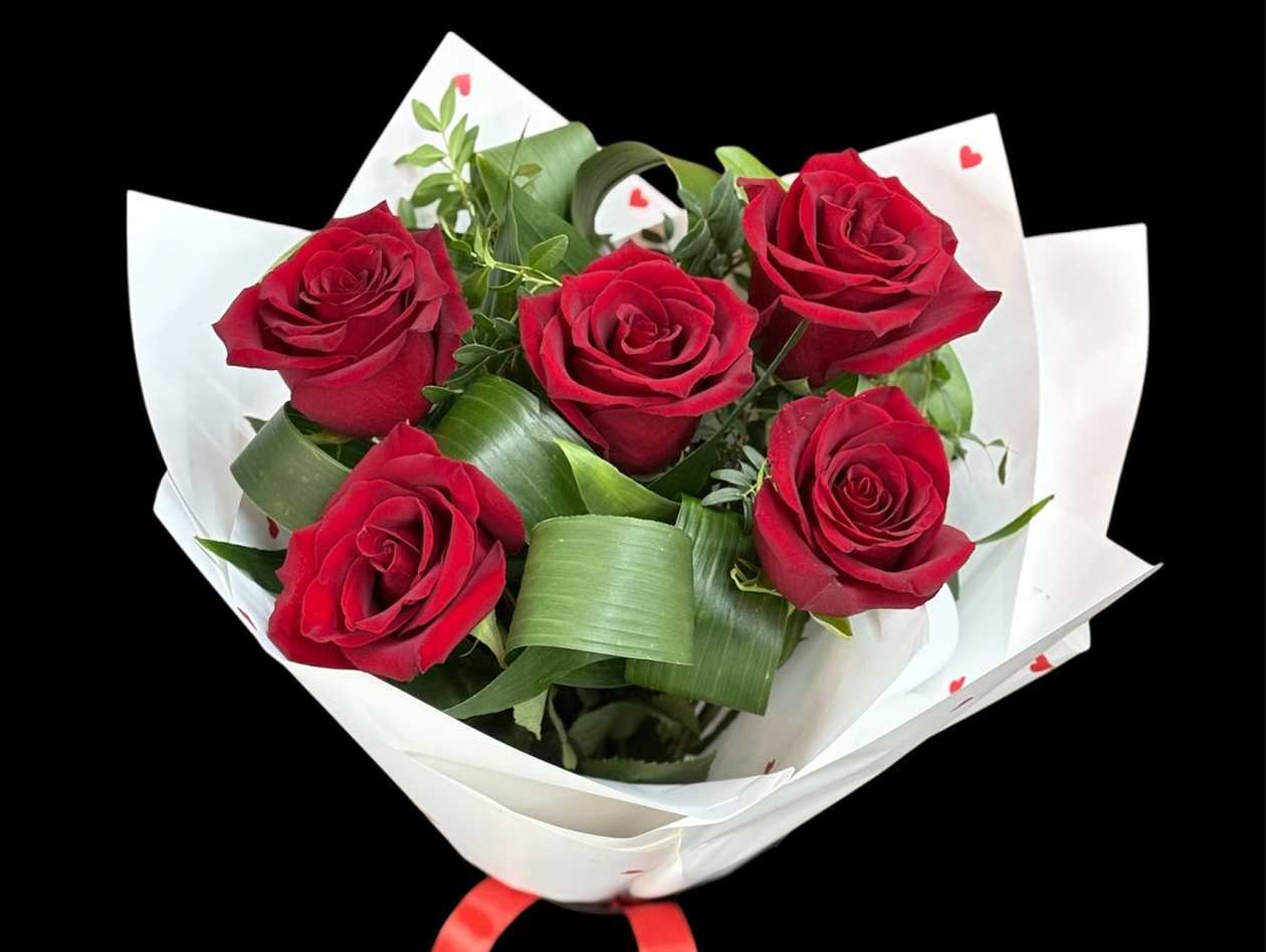 5 Premium Red Roses