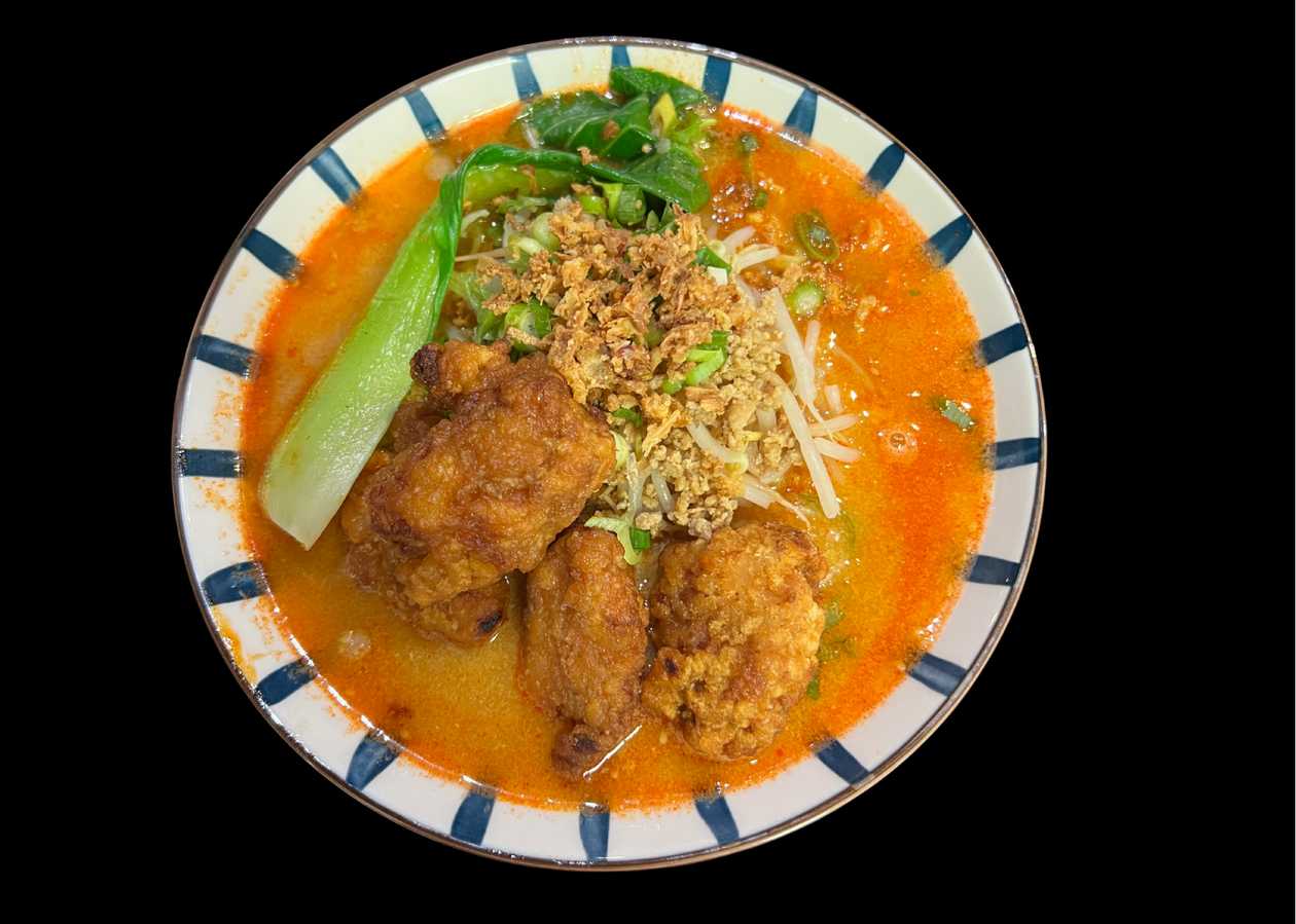 E7. Karaage Tan Tan Ramen Spicy Sesame Miso