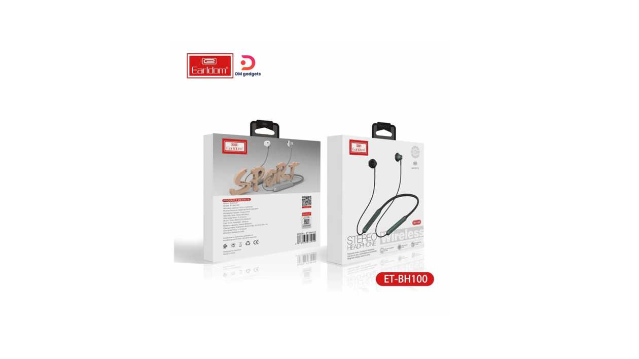 #456L1#Earldom®ET-BH100 Magnetic Stereo Bluetooth Wireless Headset