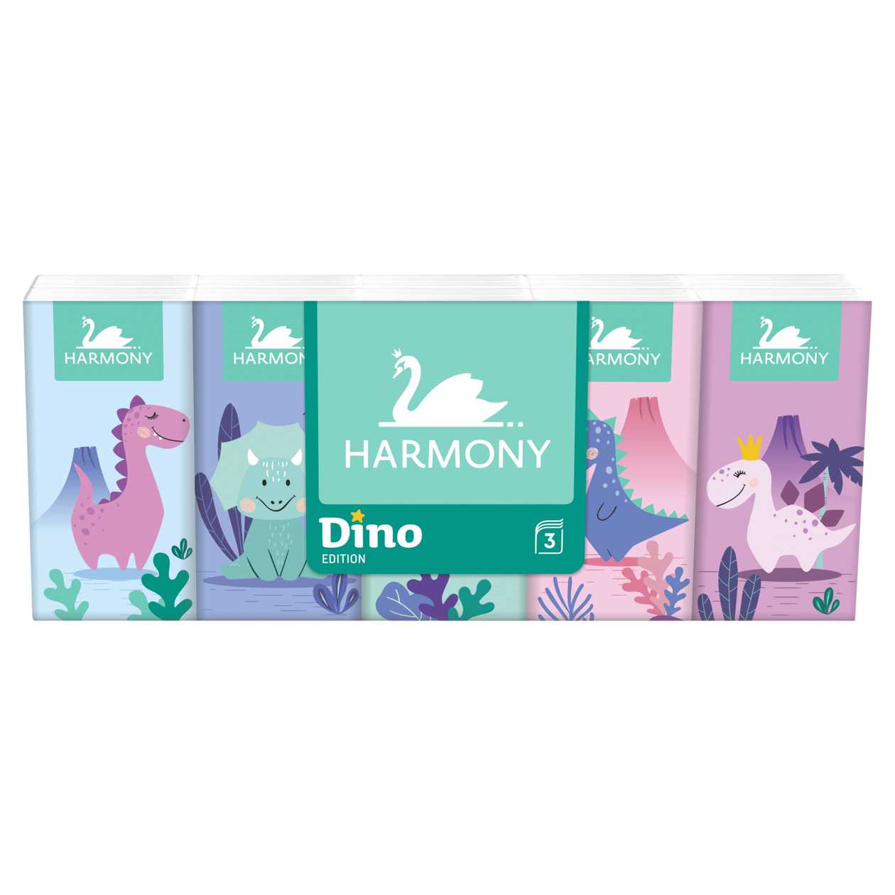 Harmony Dino papírové kapesníky 3 vrstvy 10 x 10 ks