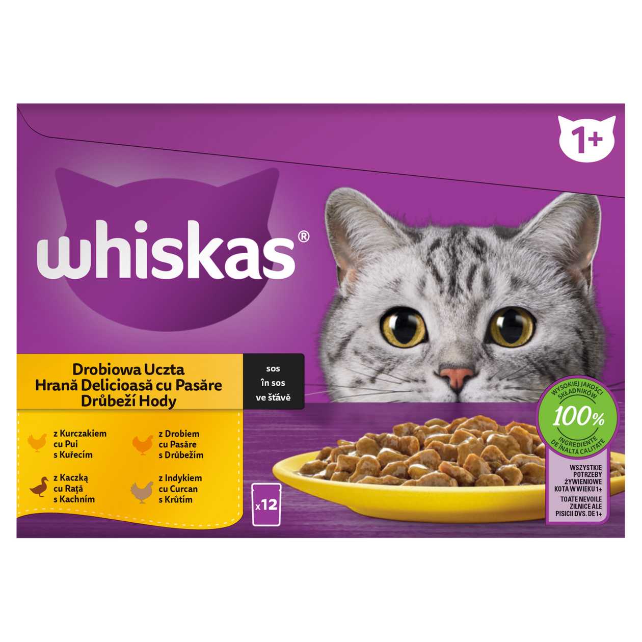 Whiskas Drůbeží hody ve šťávě 12 x 85g (1,02kg)