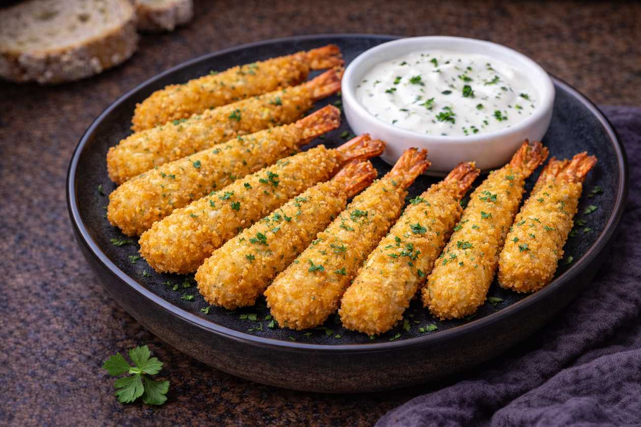 Krõbedad krevetid ürdikastmega 8tk