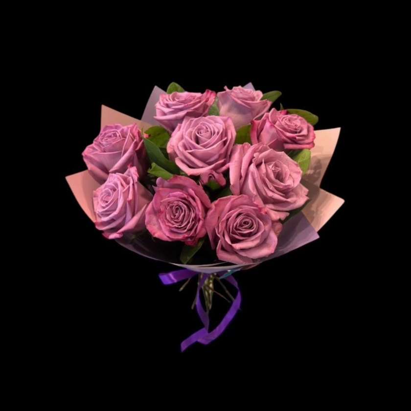9 Premium Purple Roses