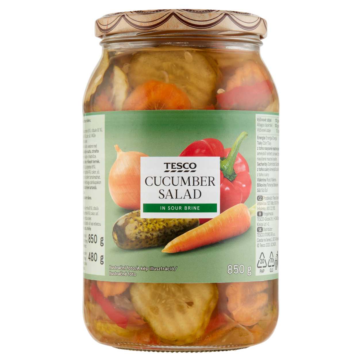 Tesco Zeleninový salát v octovém nálevu 850g