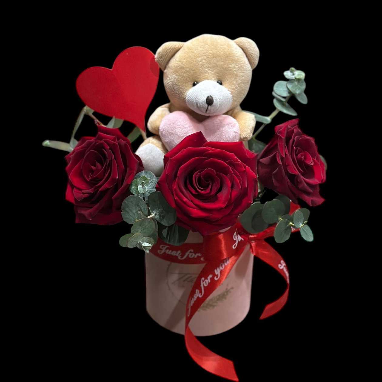 Red Roses & Pink Heart