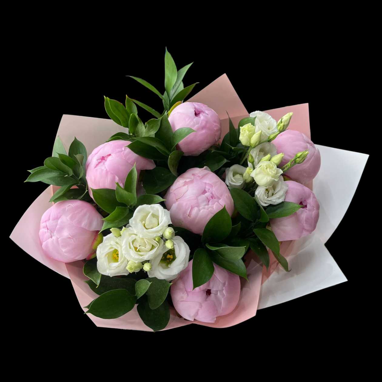 Peonies with Lisianthus