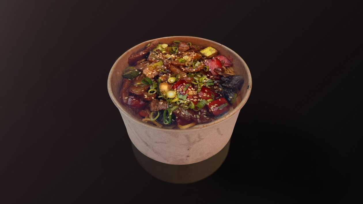 Beef Teriyaki & Noodles Grau