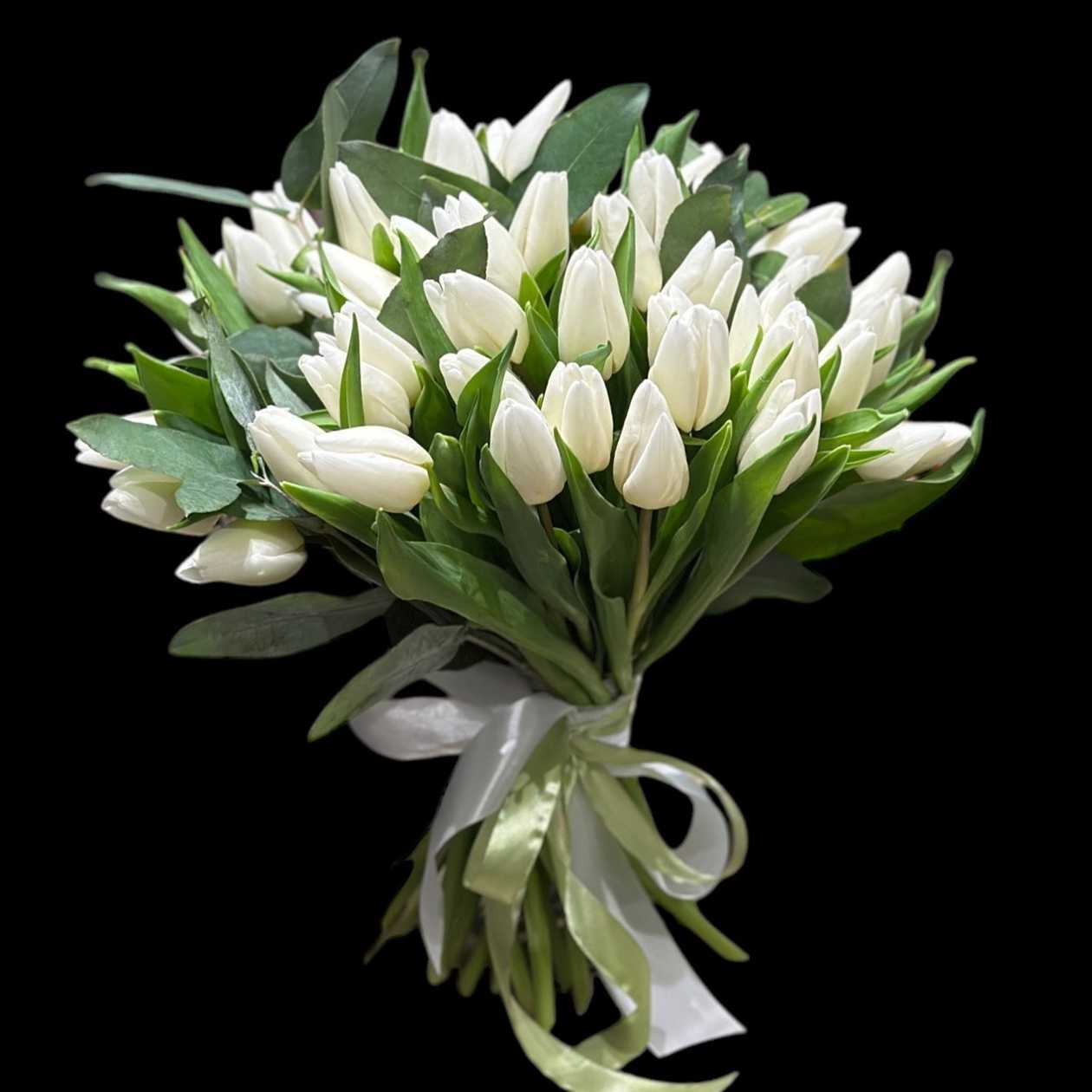 47 White Tulips