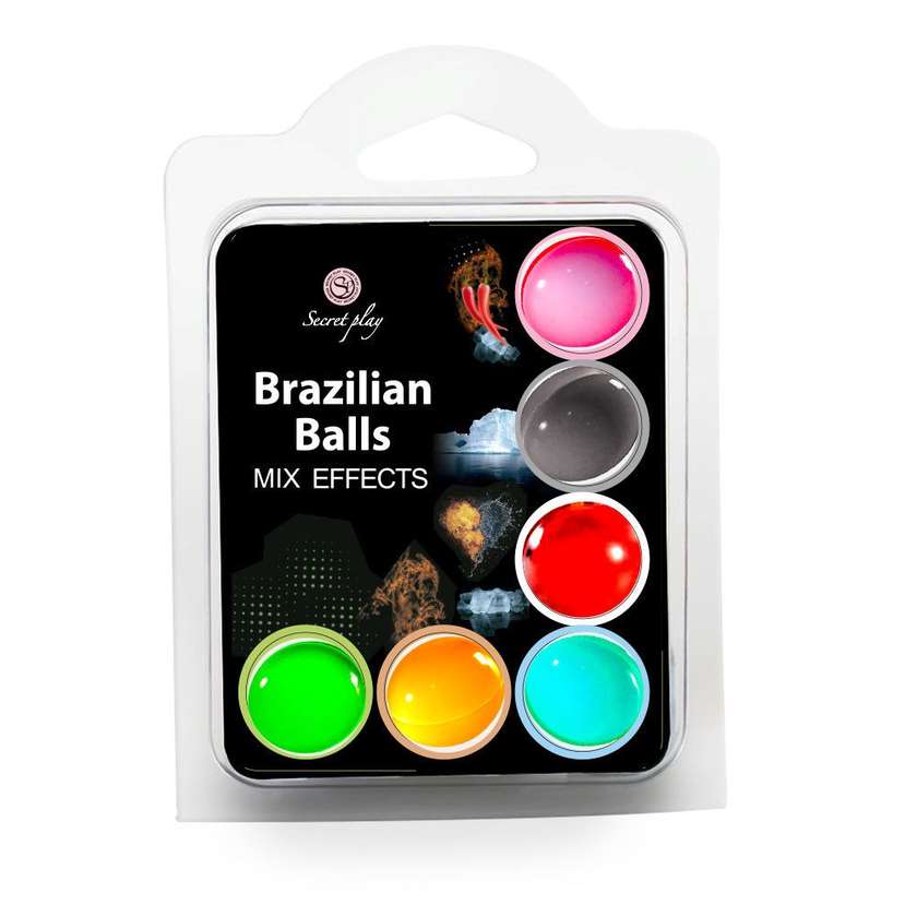 6 Bolas Lubrificantes Brazilian Balls - Mix Efeitos - Secret Play (6 un)