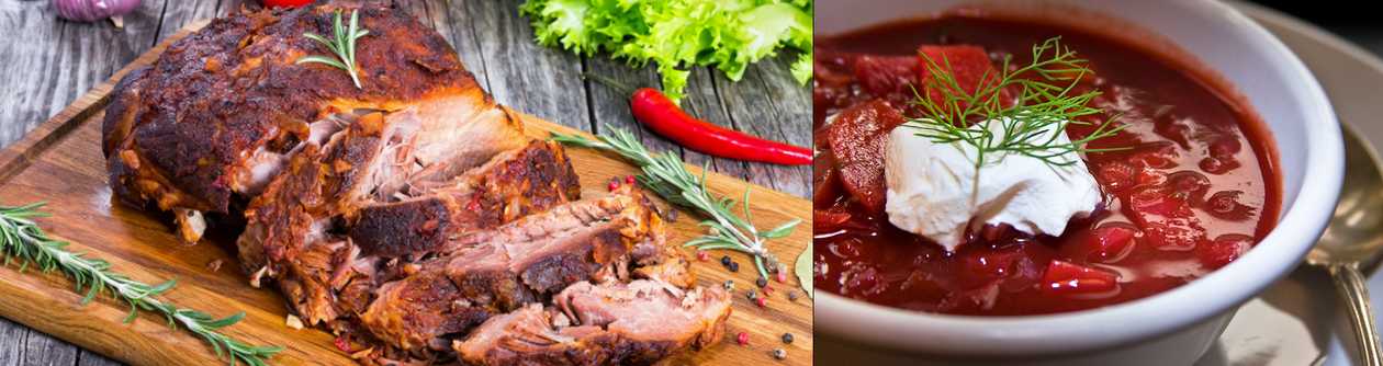 Lėtai kepta kiaulienos sprandinė su barbekiu glazūra + I dienos sriuba